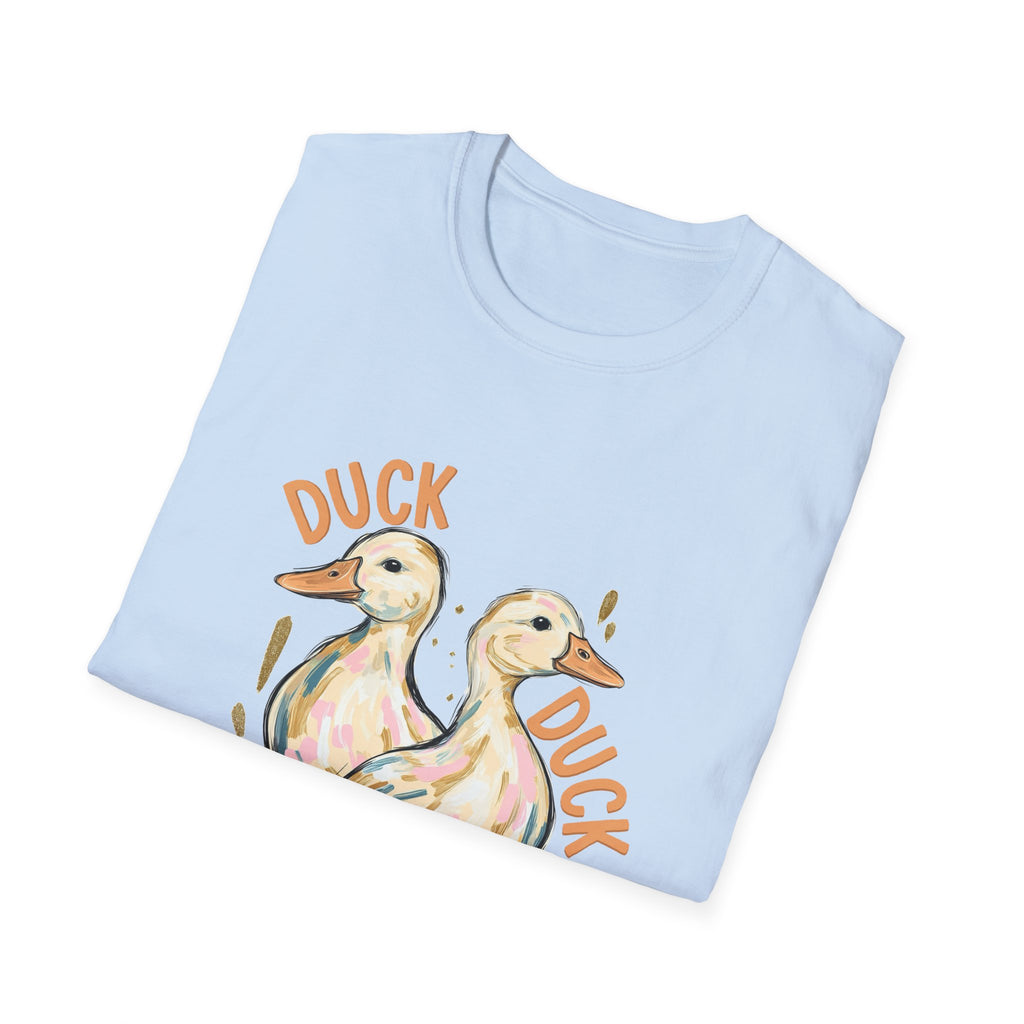 Double-sided Duck Duck Goose T-Shirt — Cute Pastel Duck & Goose Graphic Tee