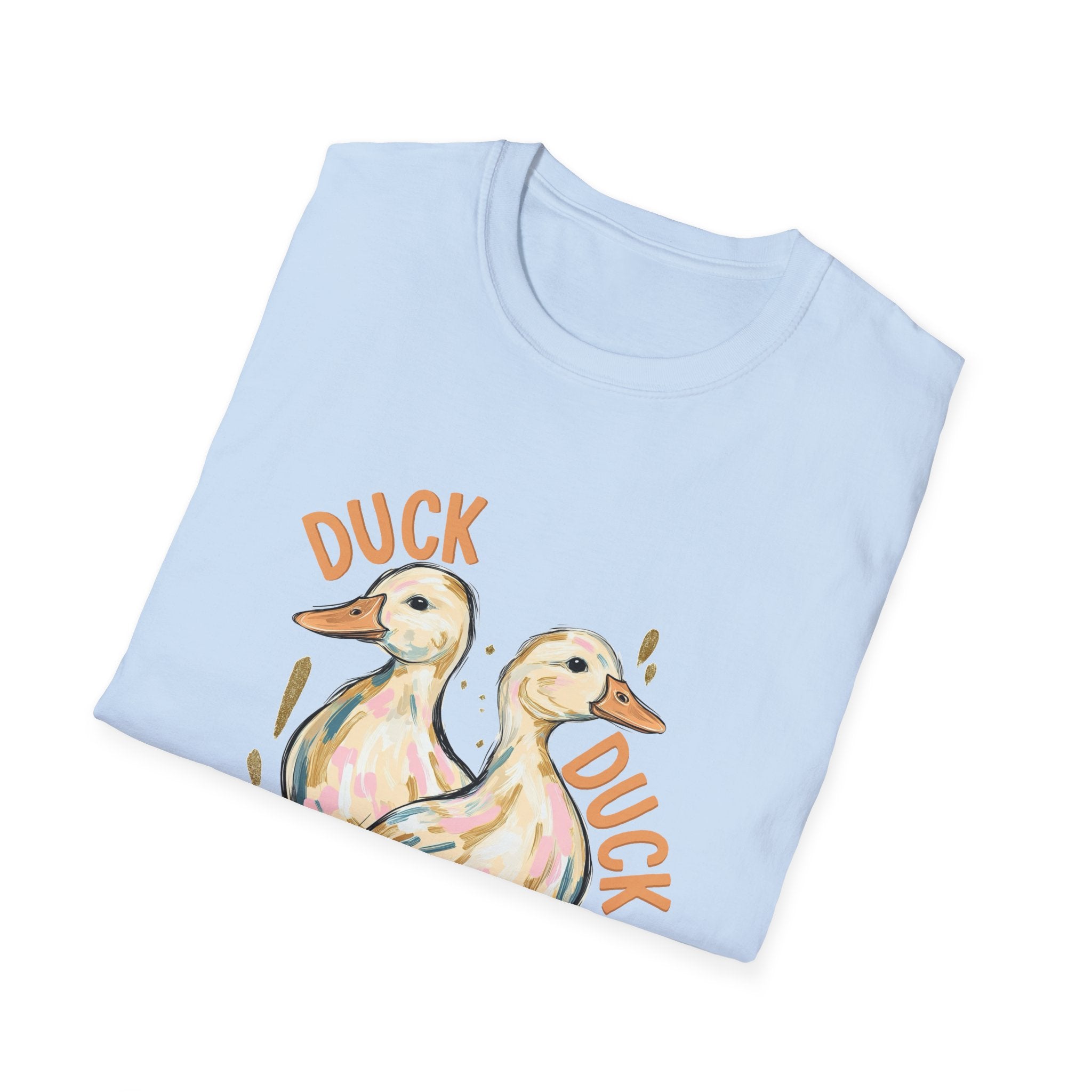Double-sided Duck Duck Goose T-Shirt — Cute Pastel Duck & Goose Graphic Tee
