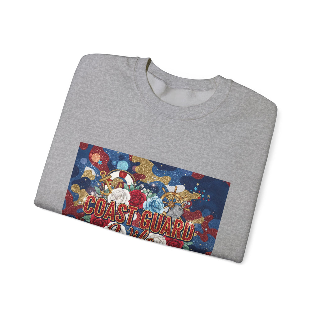 Coast Guard Mom Crewneck Sweatshirt - Patriotic Sea Rescue Design