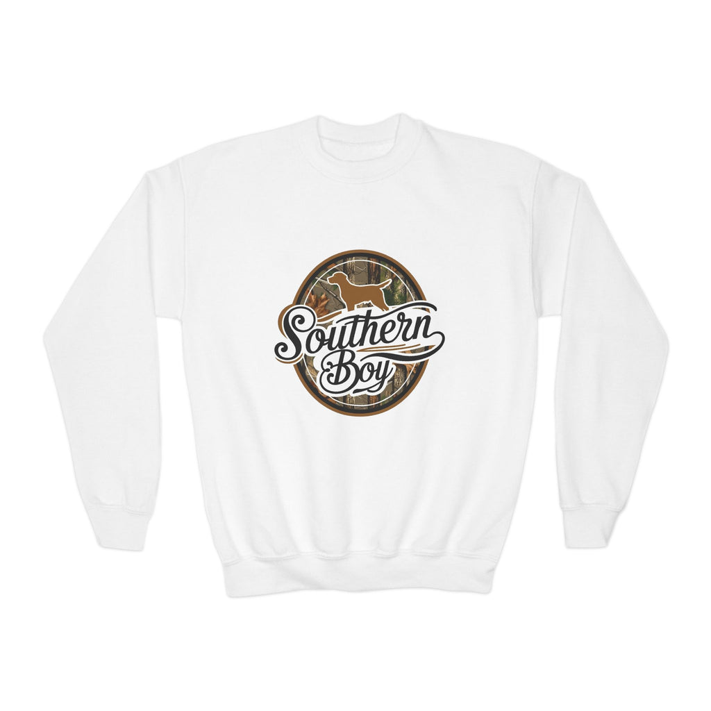 Youth Crewneck Sweatshirt — "Southern Boy" Deer Graphic