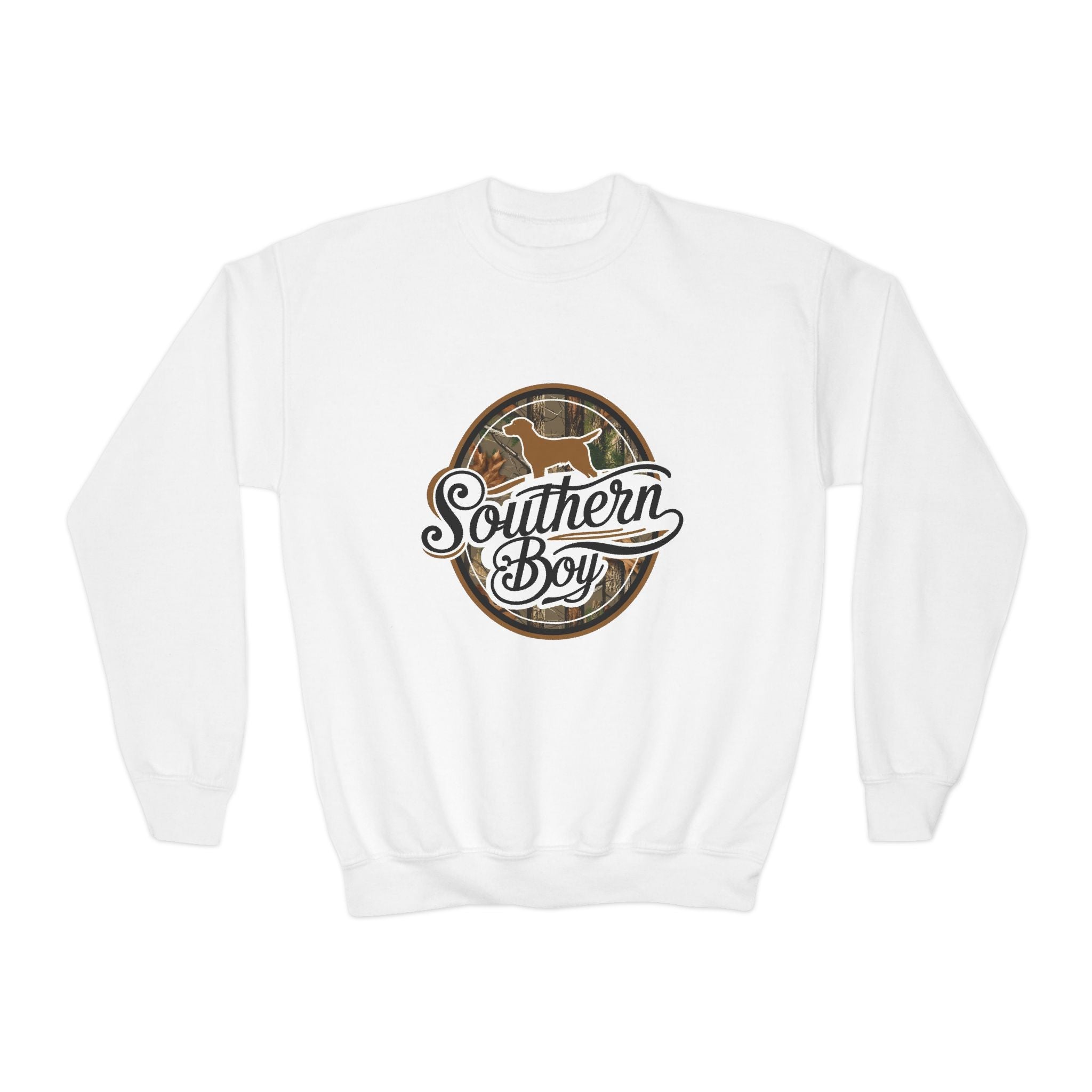 Youth Crewneck Sweatshirt — "Southern Boy" Deer Graphic