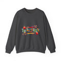 Teacher Crewneck Sweatshirt — Colorful Apple & School Supply Design