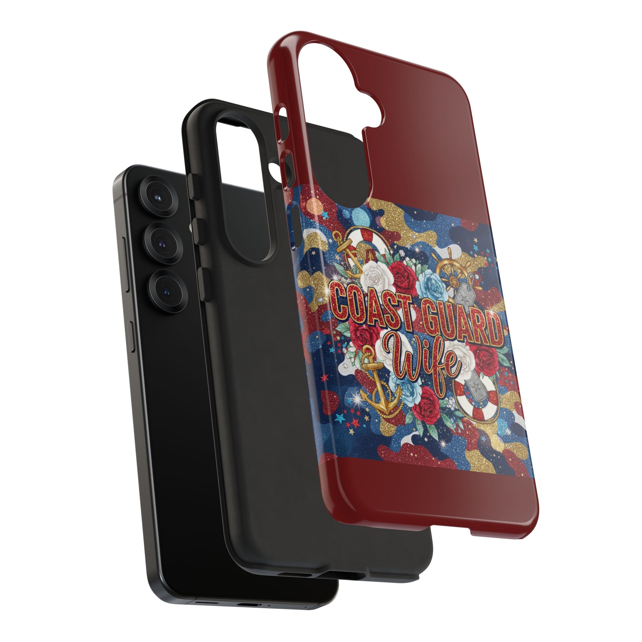 Coast Guard Wife Tough Phone Case — Patriotic Anchor & Lifebuoy Design