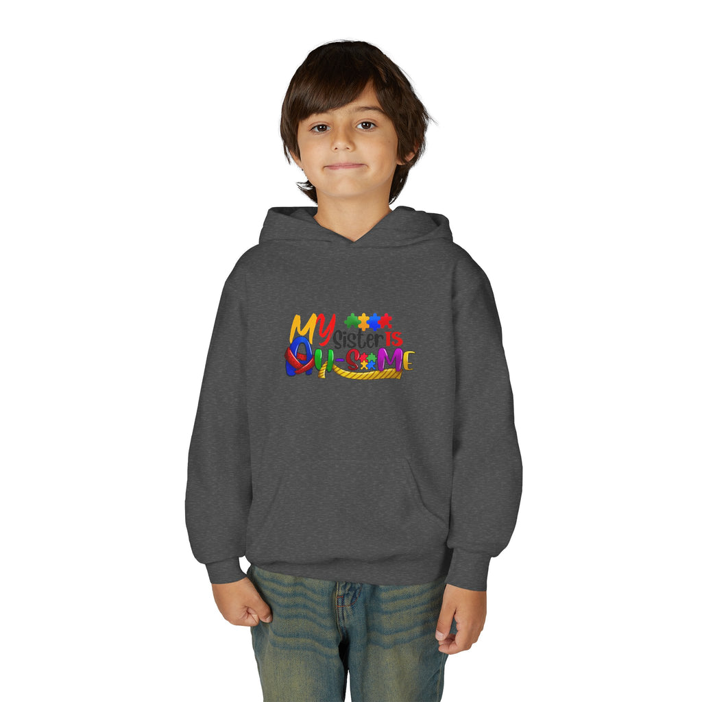 Youth Hoodie — "My Sister is Awesome" Colorful Kids Pullover