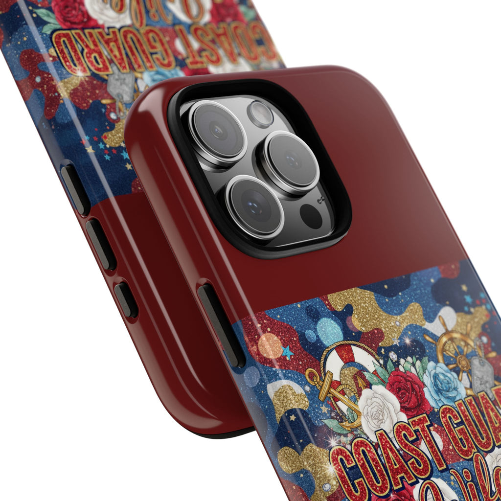 Coast Guard Wife Tough Phone Case — Patriotic Anchor & Lifebuoy Design