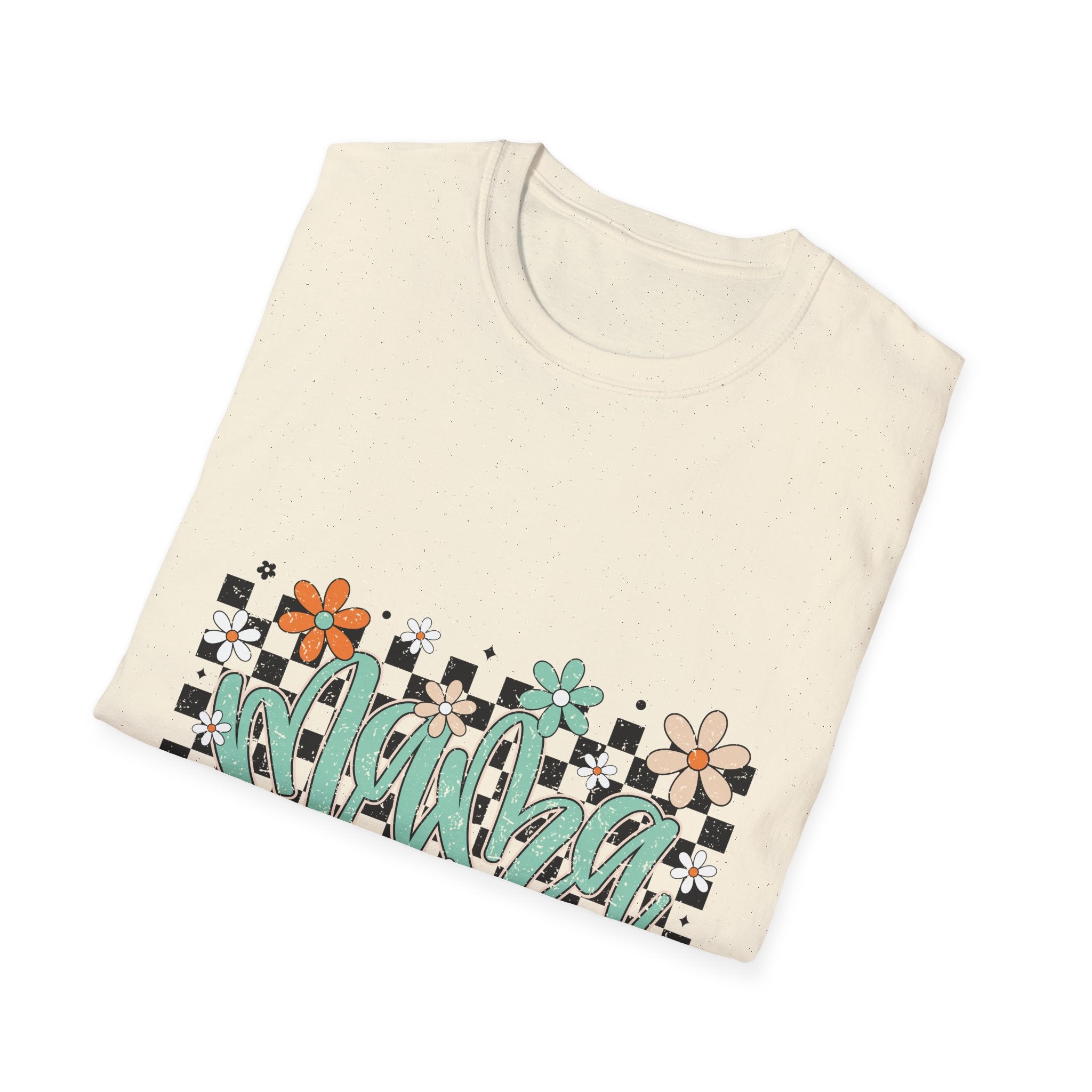 Mama Floral Checkerboard T-Shirt