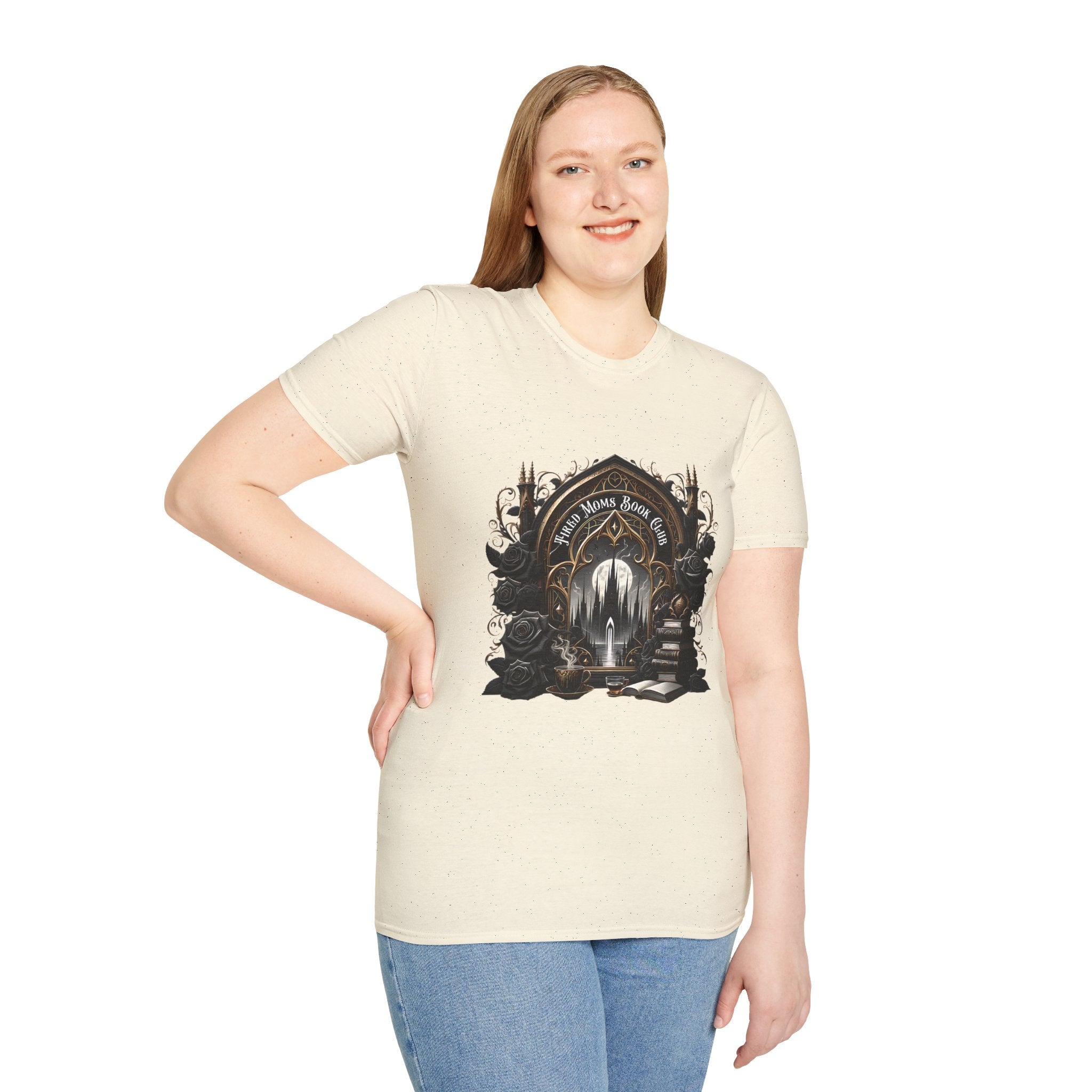 Gothic Library T-Shirt — "Read Books & Rise" Dark Fantasy Graphic Tee