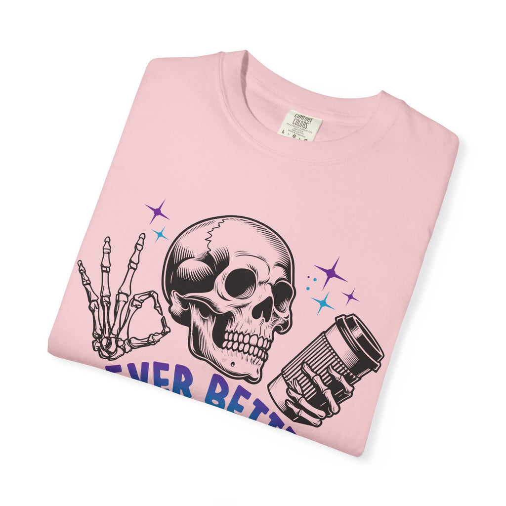 Never Better Skull T-Shirt — Vintage Skull Holding Can Graphic Tee