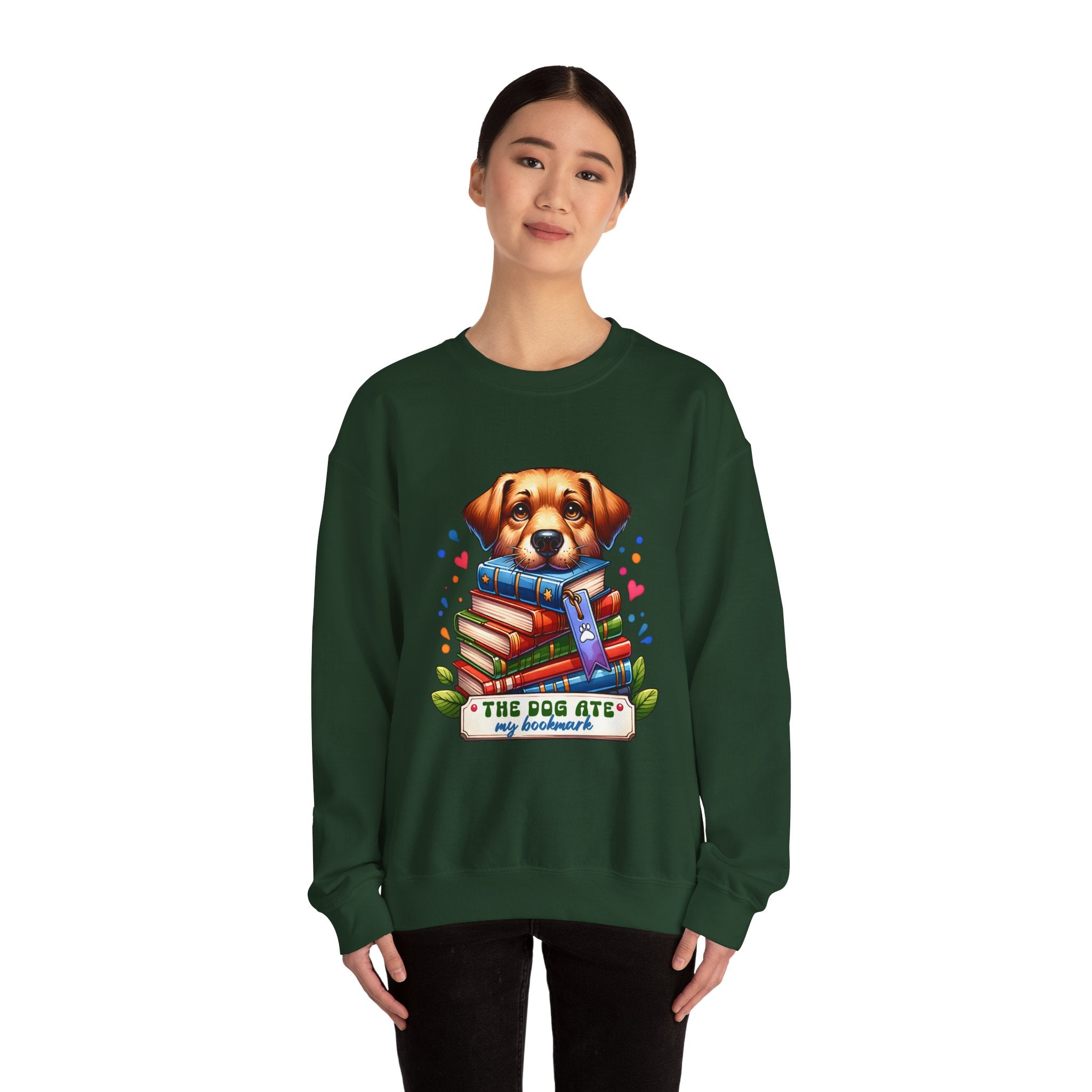 Dog Ate My Homework Sweatshirt — Cute Puppy & Books Back-to-School Crewneck