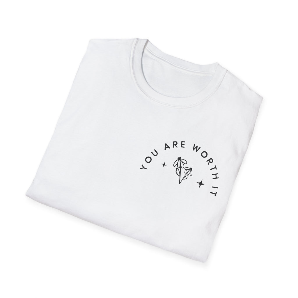 You Are Worth It T-Shirt — Floral Jar Self-Love Tee
