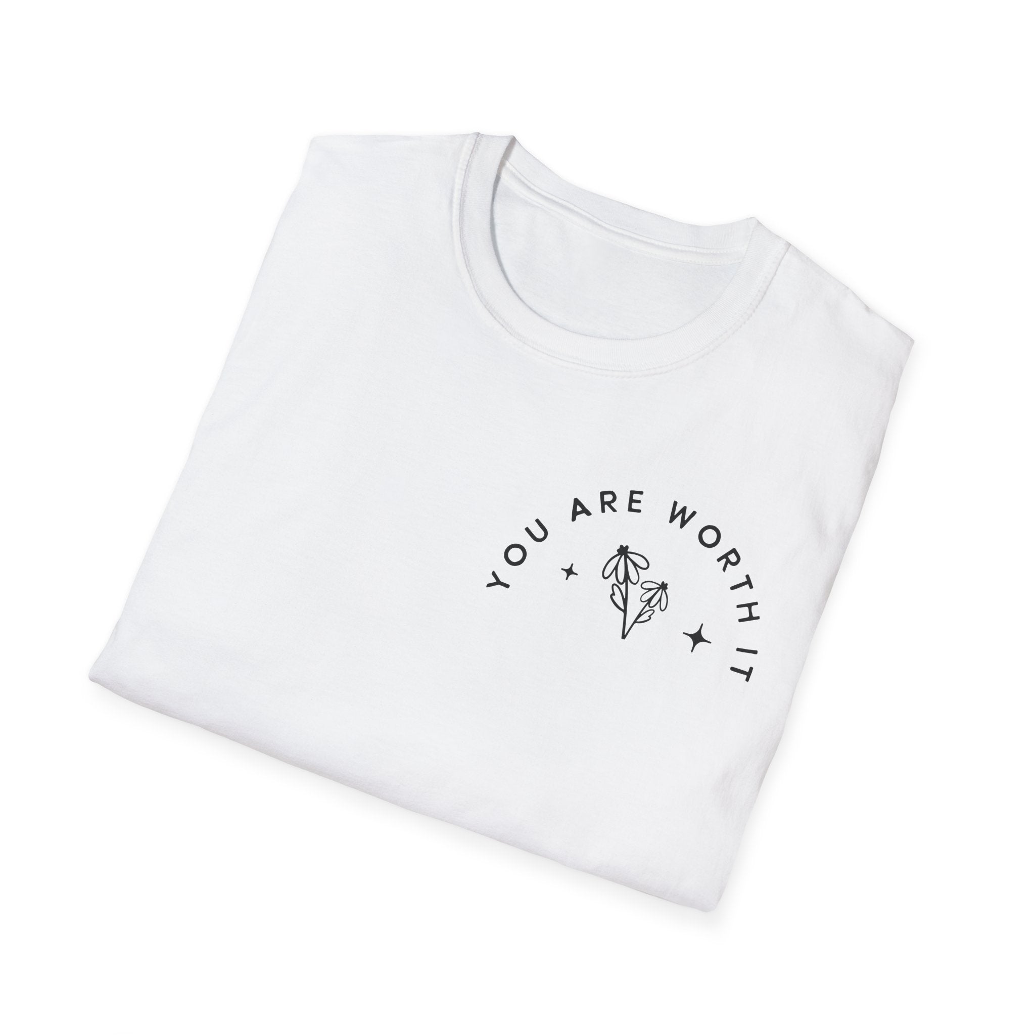 You Are Worth It T-Shirt — Floral Jar Self-Love Tee