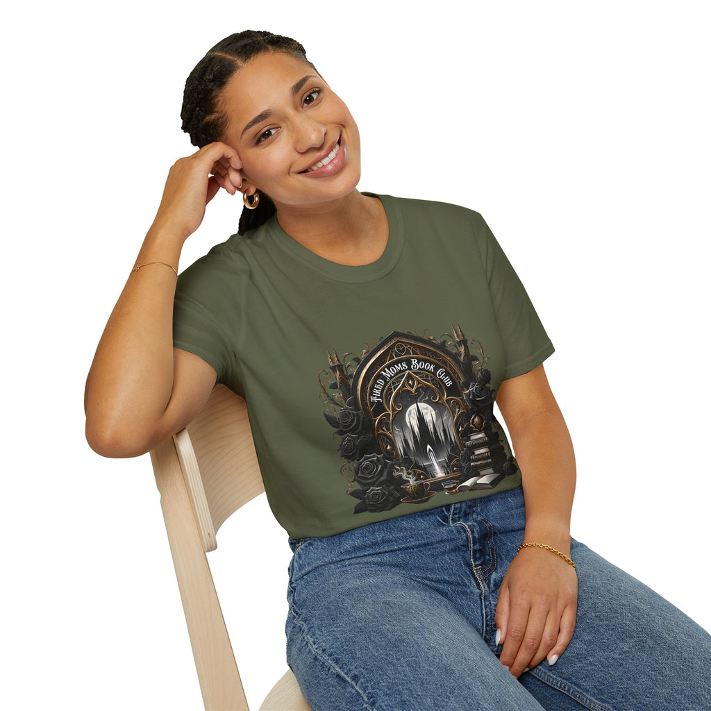 Gothic Library T-Shirt — "Read Books & Rise" Dark Fantasy Graphic Tee