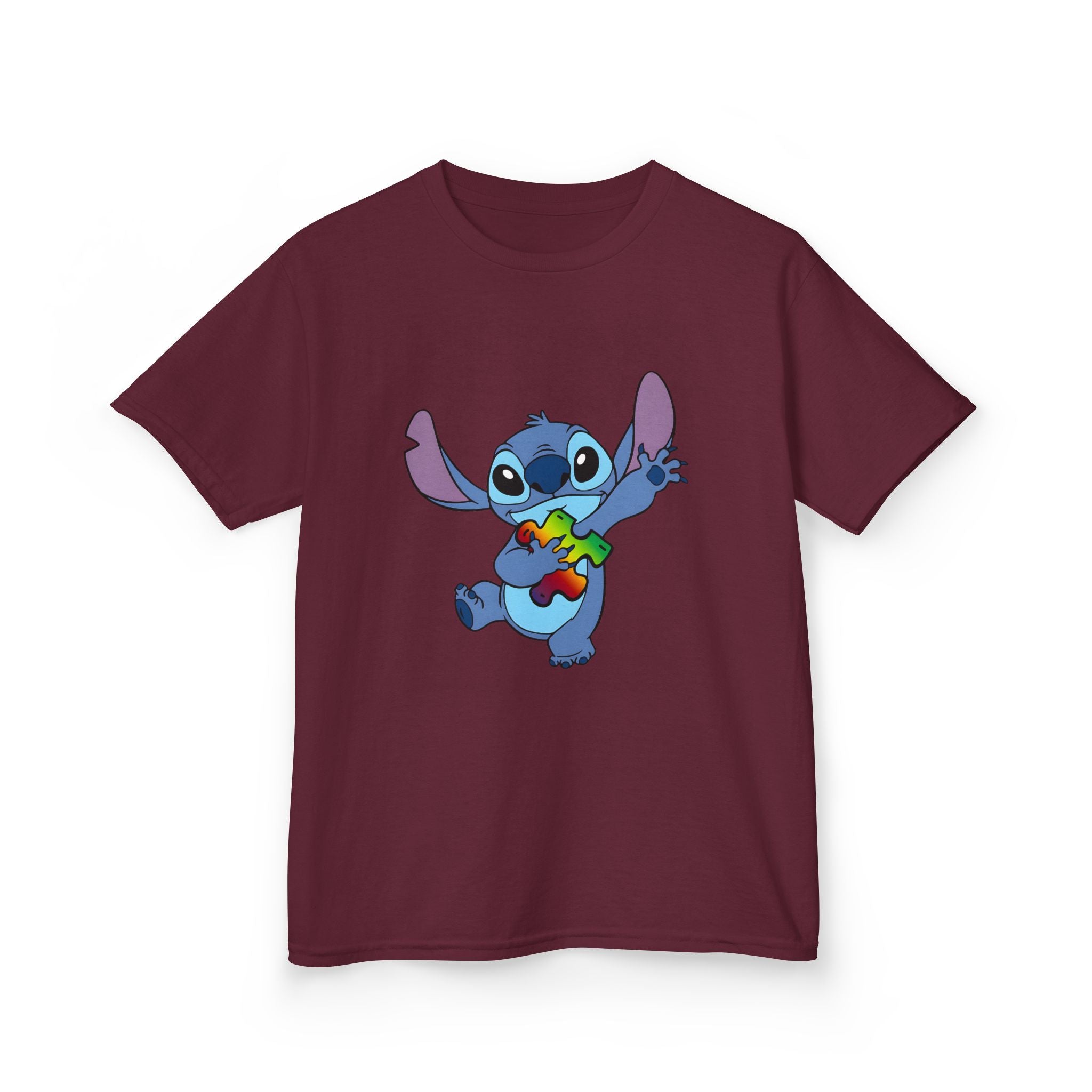 Kids Tee — Cute Stitch Holding Heart Graphic