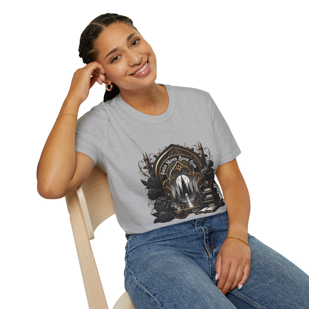 Gothic Library T-Shirt — "Read Books & Rise" Dark Fantasy Graphic Tee