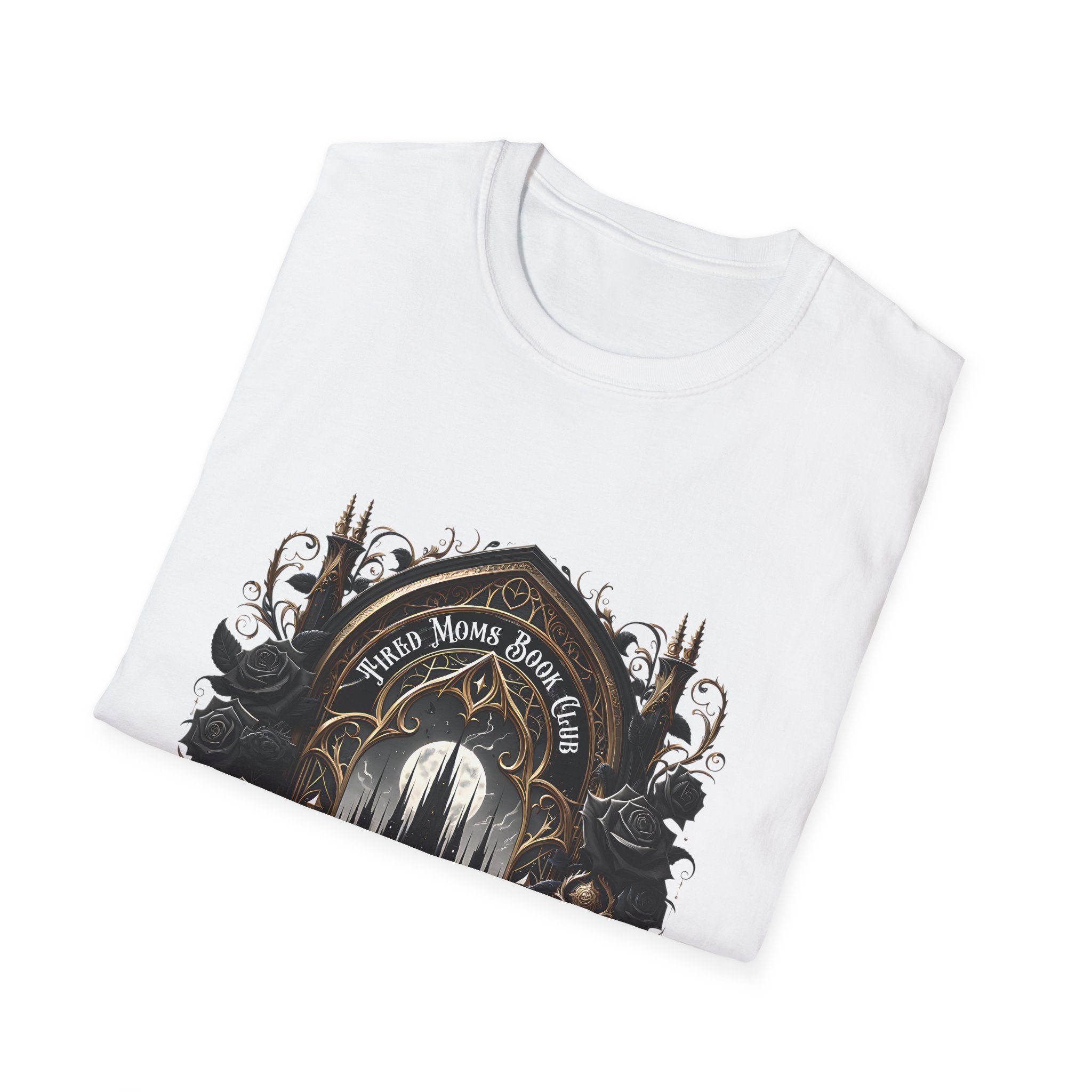 Gothic Library T-Shirt — "Read Books & Rise" Dark Fantasy Graphic Tee