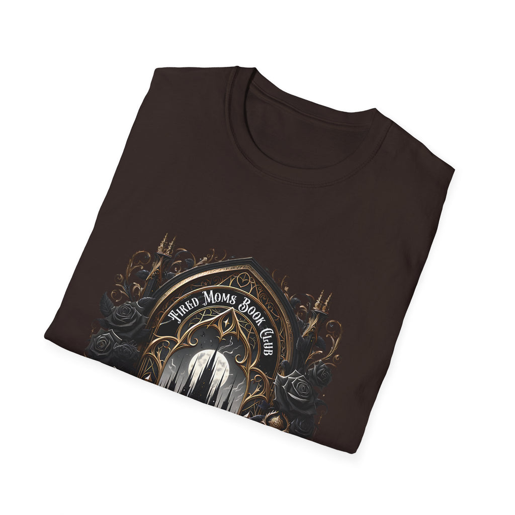 Gothic Library T-Shirt — "Read Books & Rise" Dark Fantasy Graphic Tee