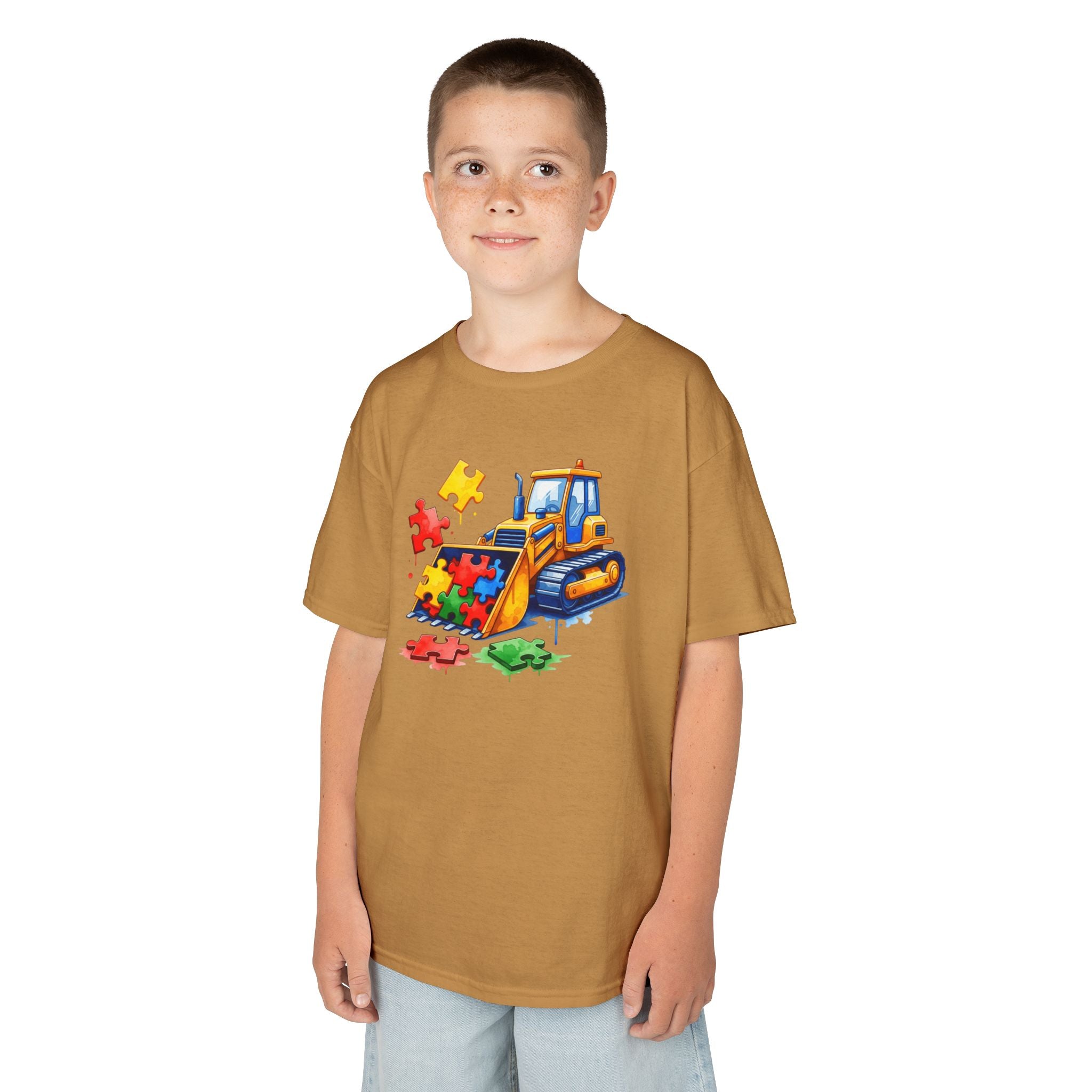 Kids Bulldozer Puzzle Tee — Construction Truck Shirt for Toddlers