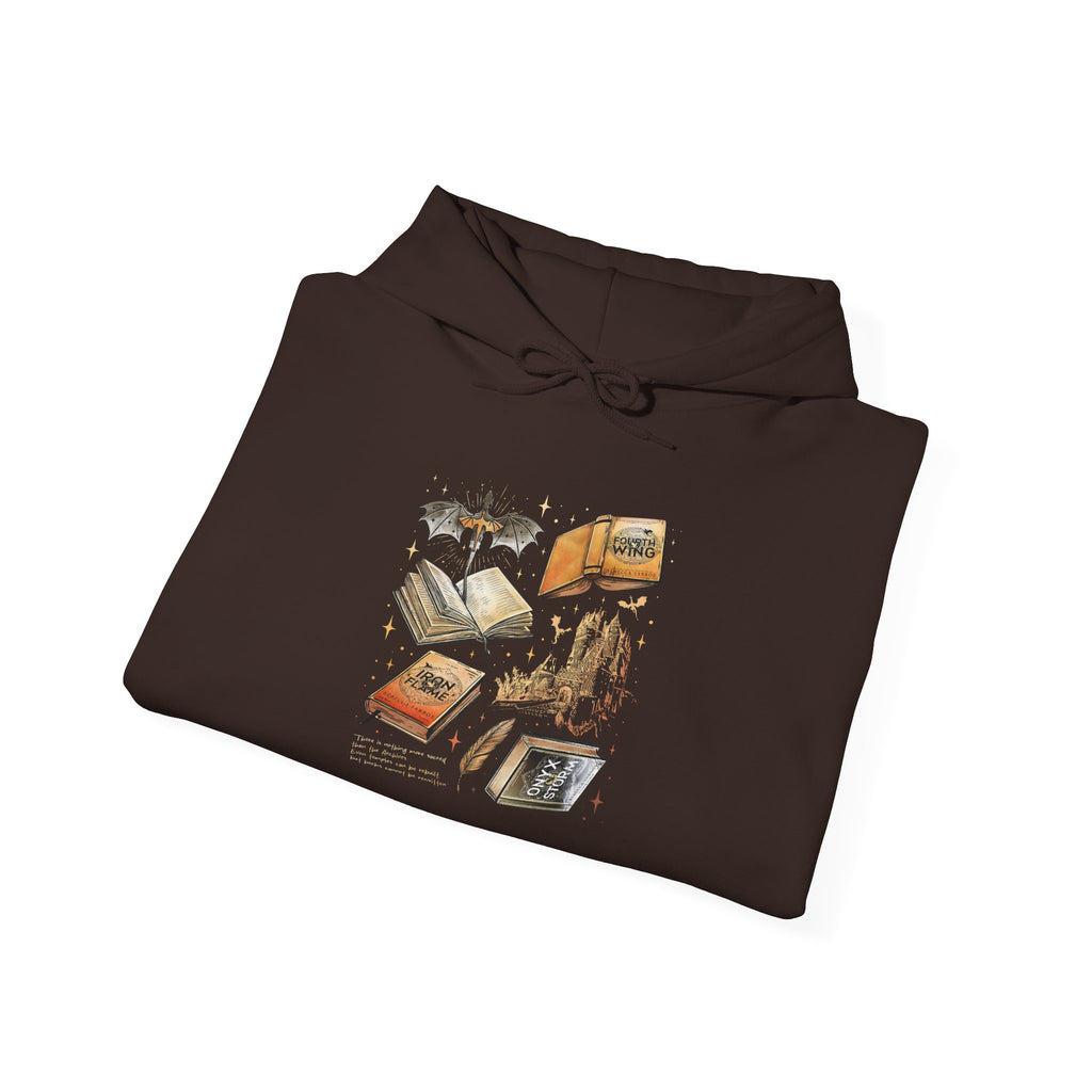 Bookish Bat Hoodie — Vintage Flying Books Graphic Pullover