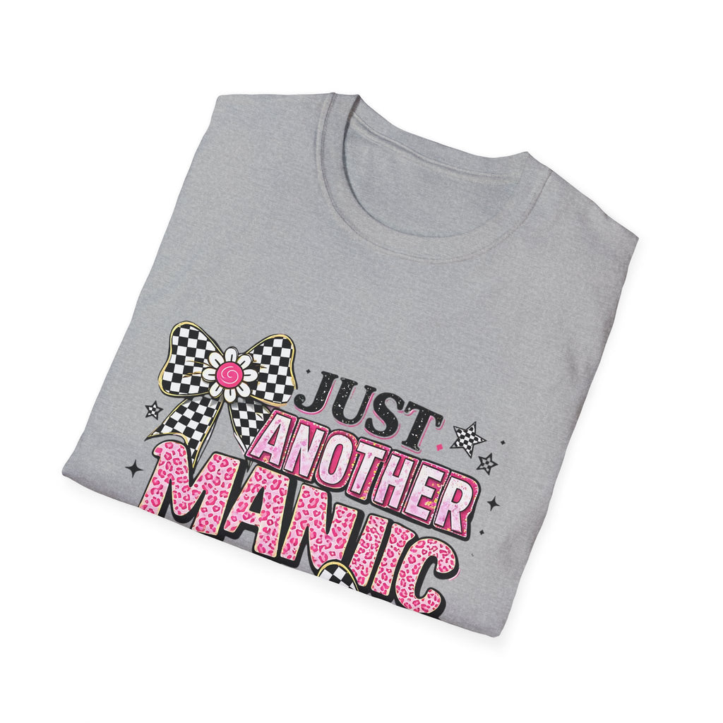 Manic Mom Day T-Shirt — "Just Another Manic Mom Day" Pink Ribbon Graphic Tee