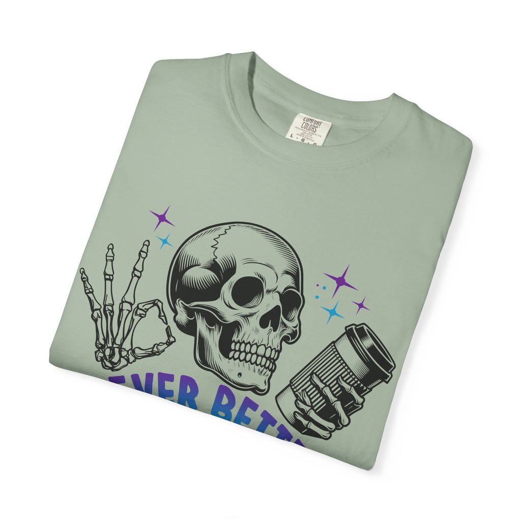 Never Better Skull T-Shirt — Vintage Skull Holding Can Graphic Tee