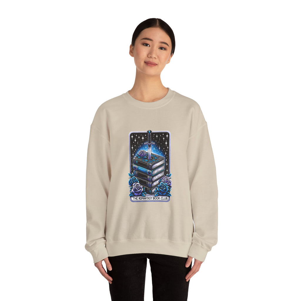 Crewneck Sweatshirt — "The Forlorn Book Club" Gothic Stack of Books Design