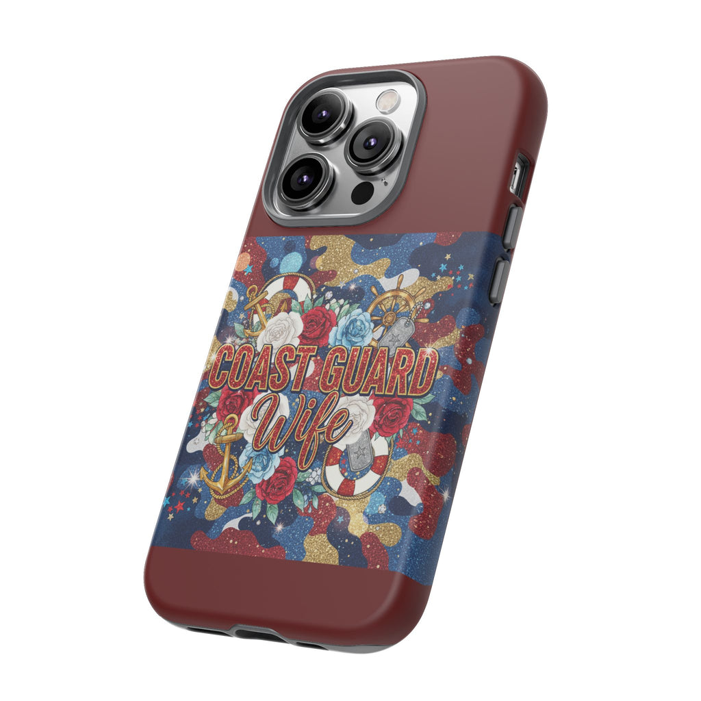 Coast Guard Wife Tough Phone Case — Patriotic Anchor & Lifebuoy Design