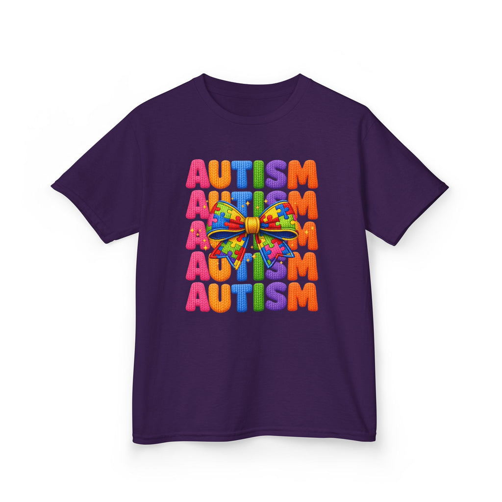 Kids Autism Awareness T-Shirt — Colorful Puzzle Ribbon Design