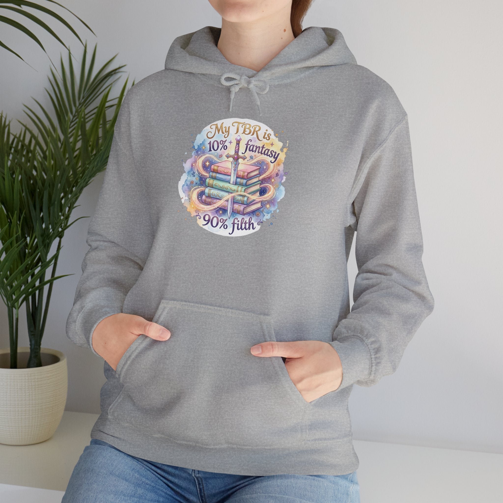 Hoodie — "My Tho is 40% Fantasy, 90% Fish" Colorful Nautical Graphic Hoodie