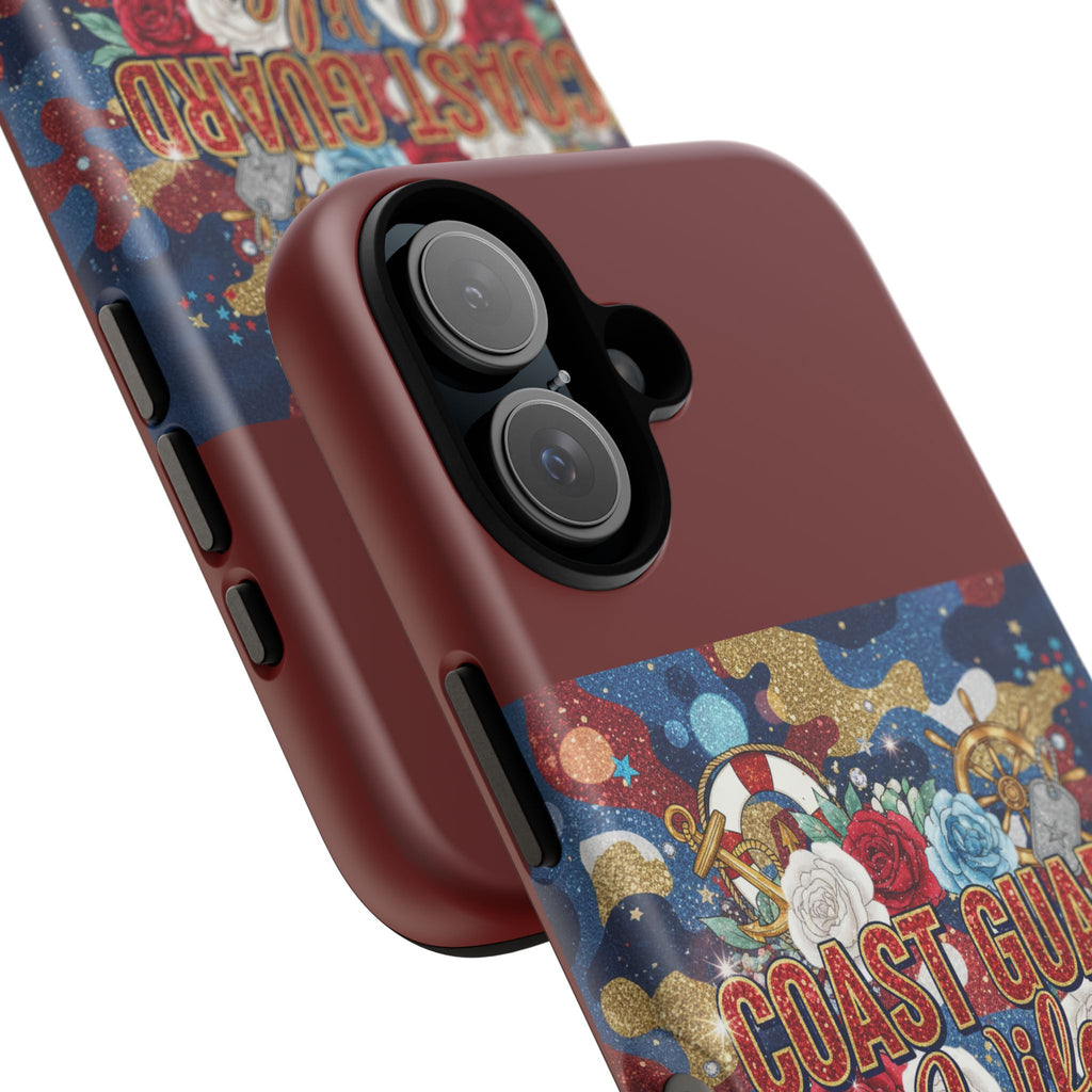 Coast Guard Wife Tough Phone Case — Patriotic Anchor & Lifebuoy Design