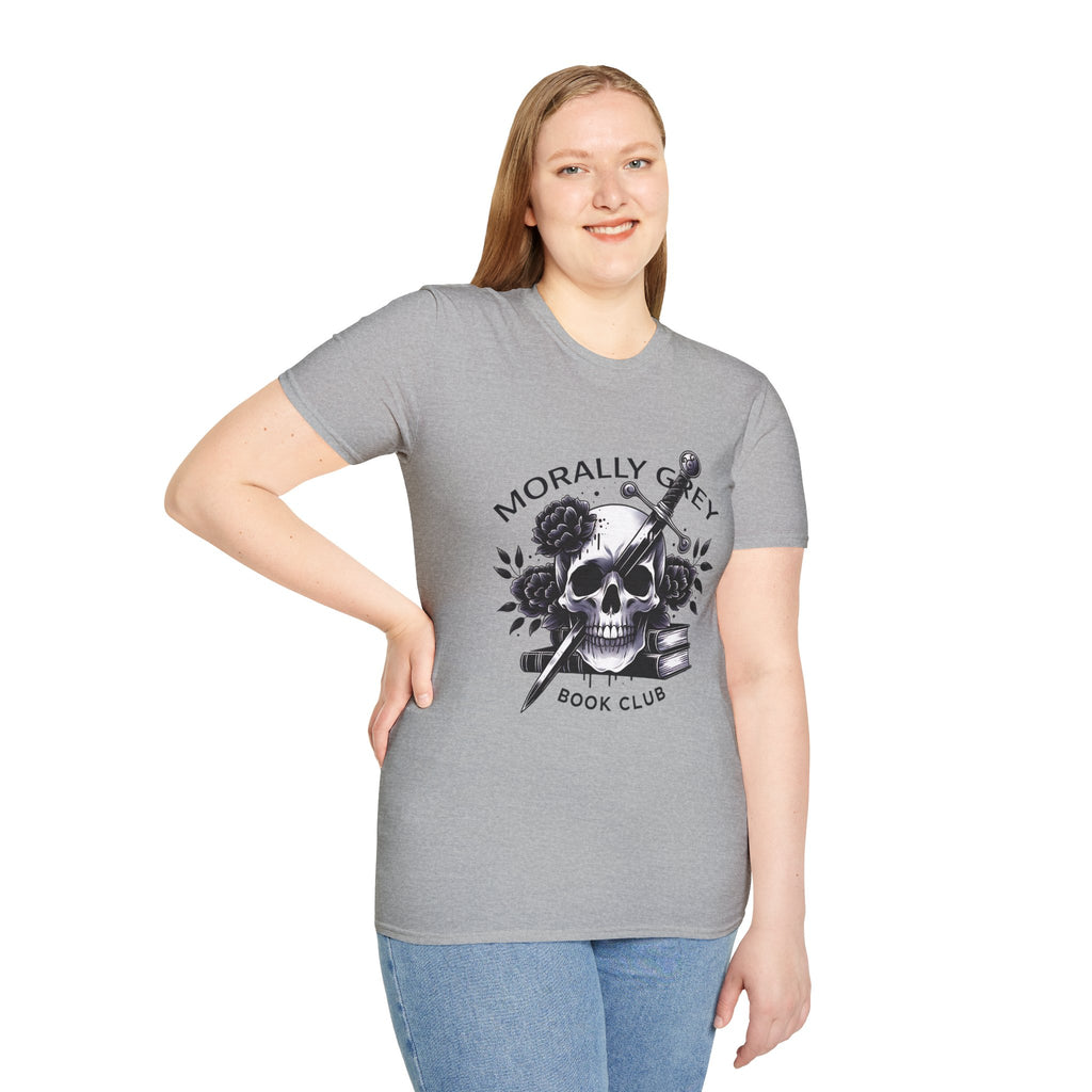 Morally Grey Book Club T-Shirt — Skull, Dagger & Roses Literary Tee
