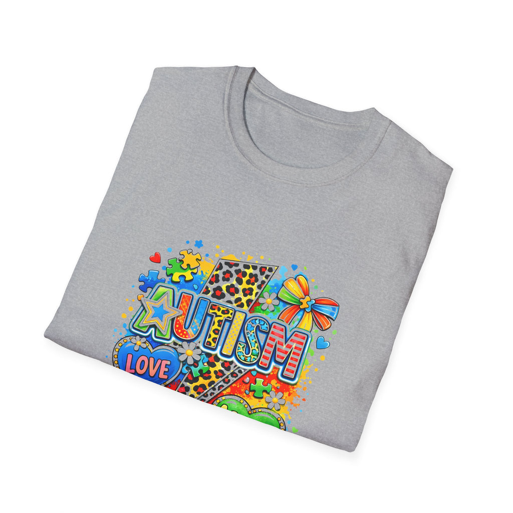 Autism Awareness T-Shirt – Love • Accept • Understand Colorful Puzzle Heart Design