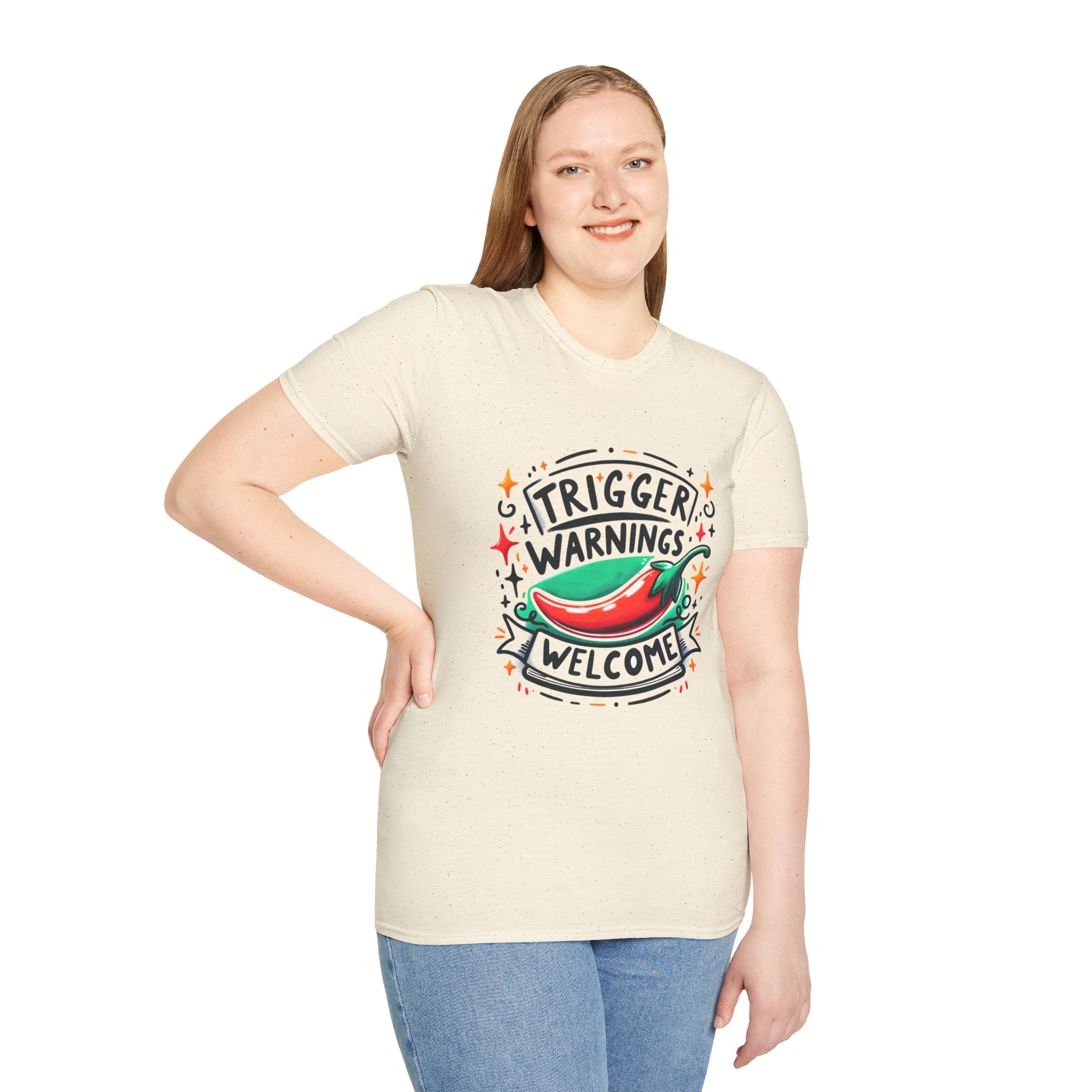 Trigger Warnings Welcome T-Shirt — Funny Chili Pepper Graphic Tee