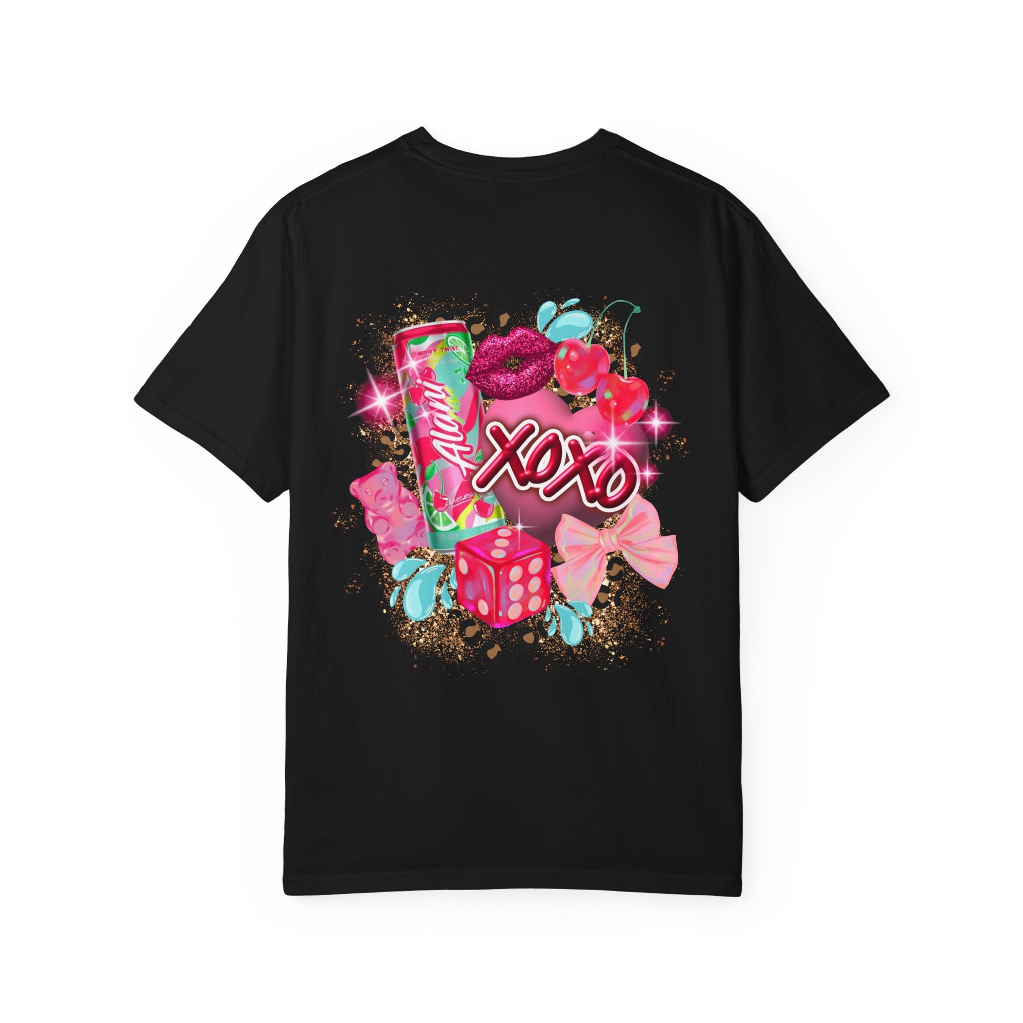 Alani Nu Graphic T-Shirt — Pink XOXO Candy & Lip Design