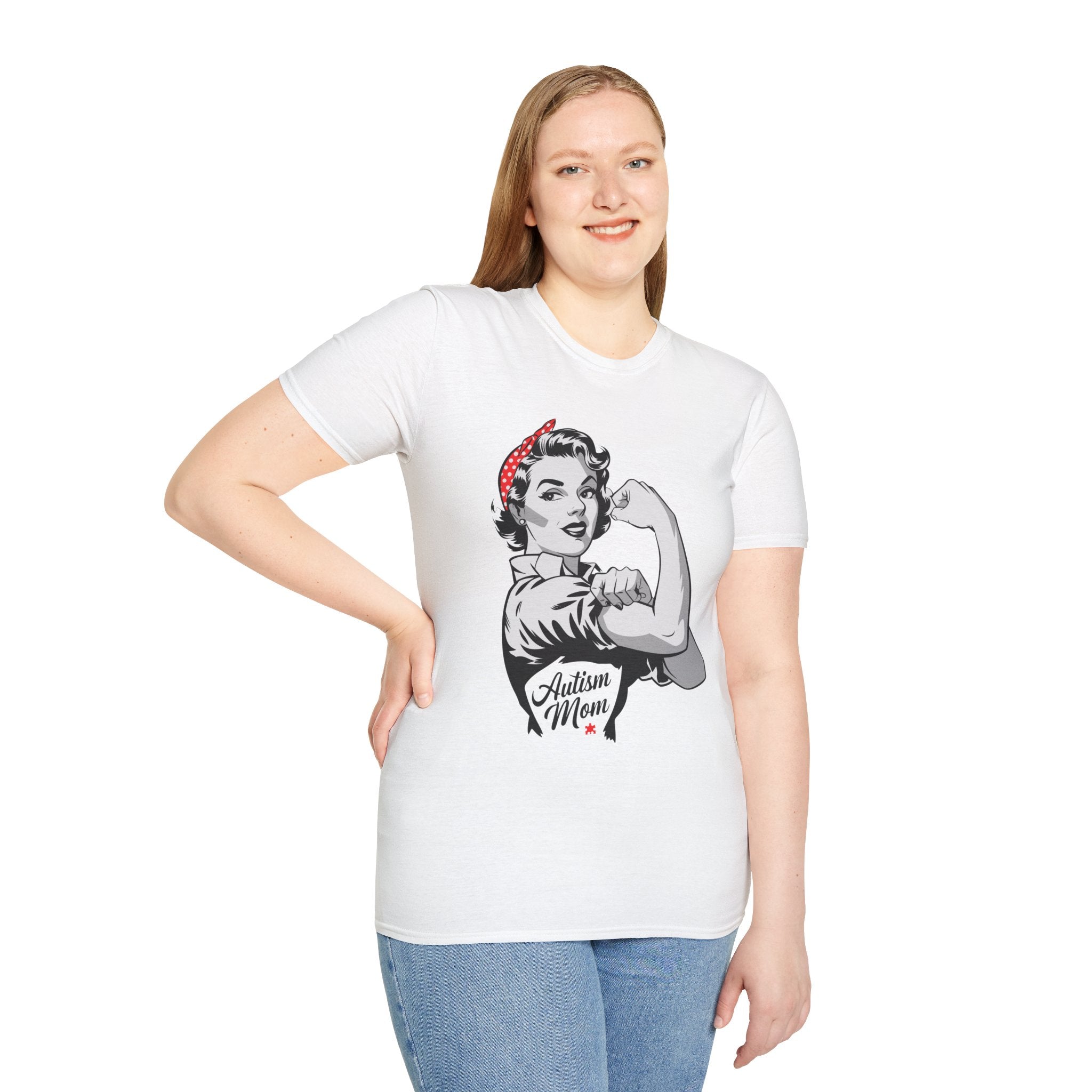 Autism Mom Rosie Riveter T-Shirt — Proud Autism Awareness Tee