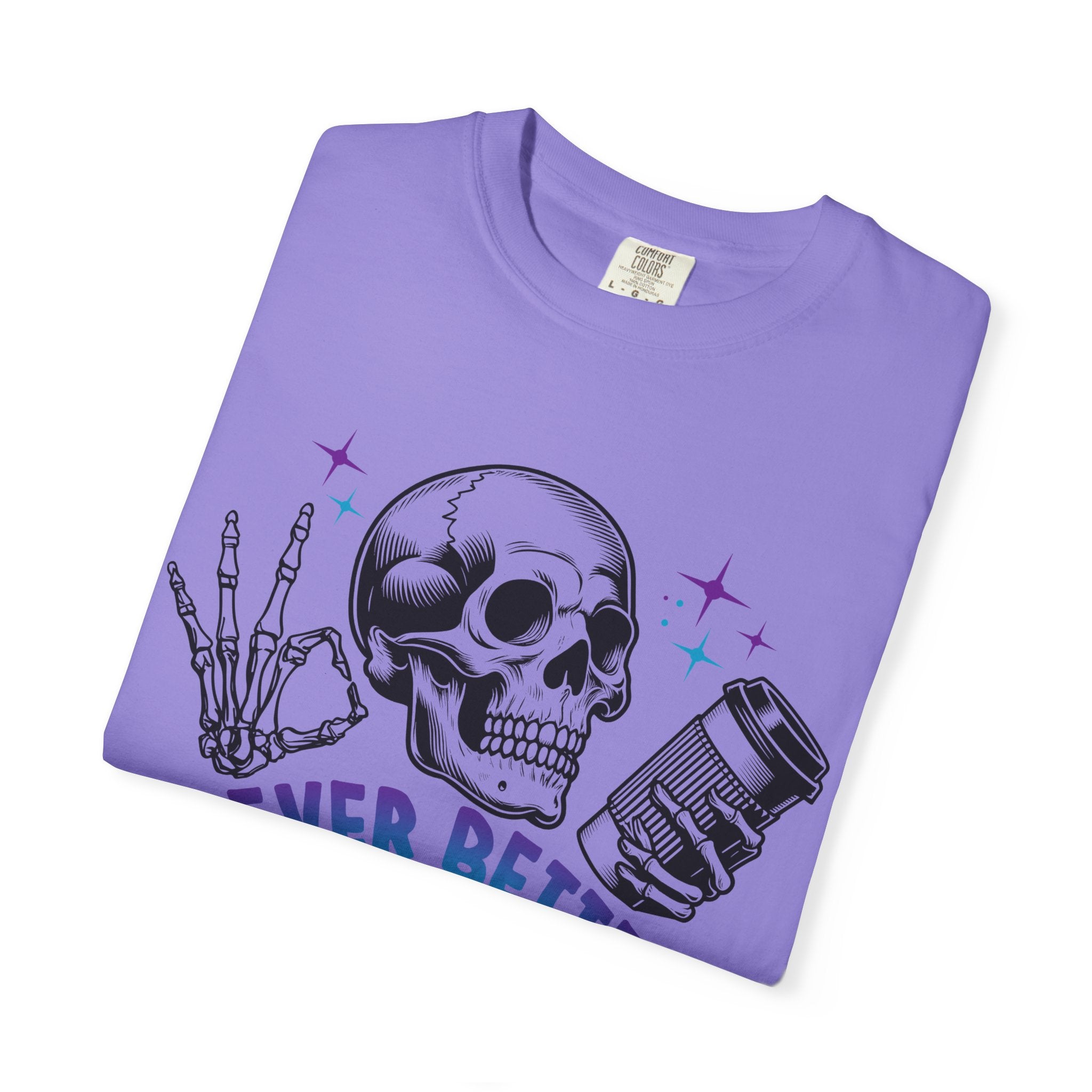 Never Better Skull T-Shirt — Vintage Skull Holding Can Graphic Tee