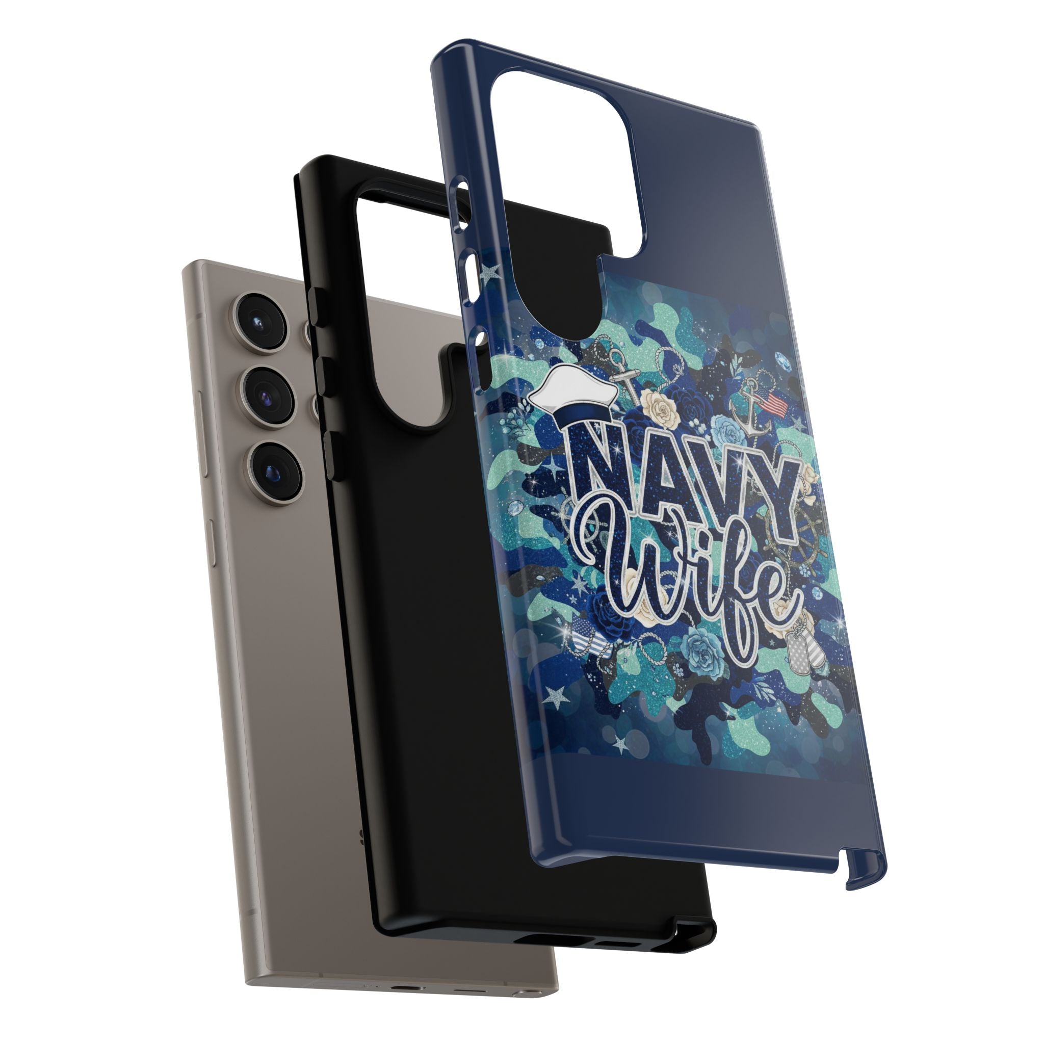 Navy Wife Tough Phone Case — Camouflage Military Tribute Protective Cover