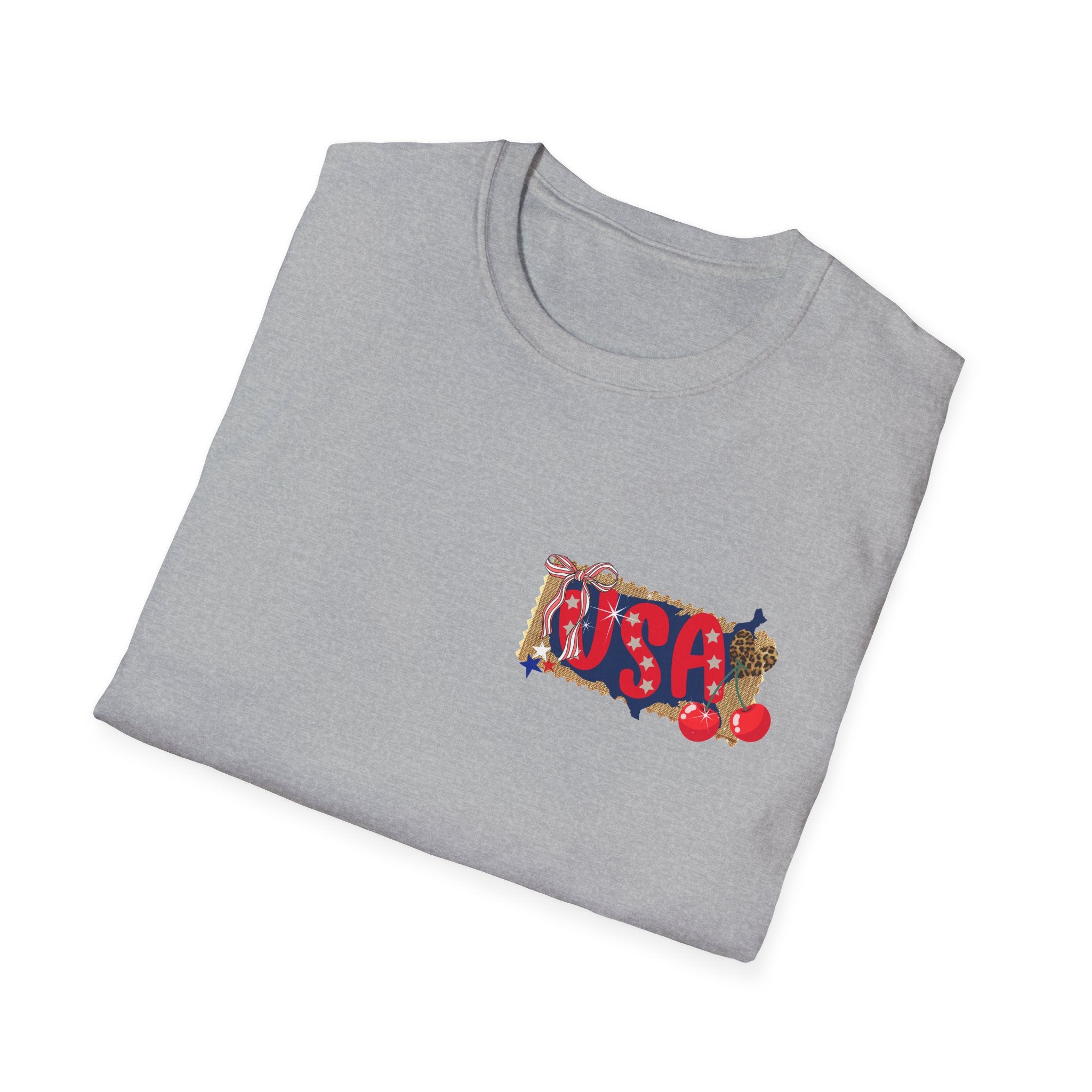 USA Collage T-Shirt — Patriotic Route 66 & Americana Graphic Tee