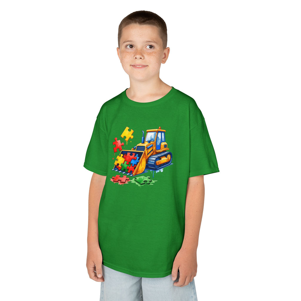 Kids Bulldozer Puzzle Tee — Construction Truck Shirt for Toddlers