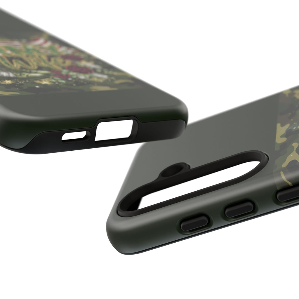 Army Wife Tough Phone Case — Camo Flag Design with Roses
