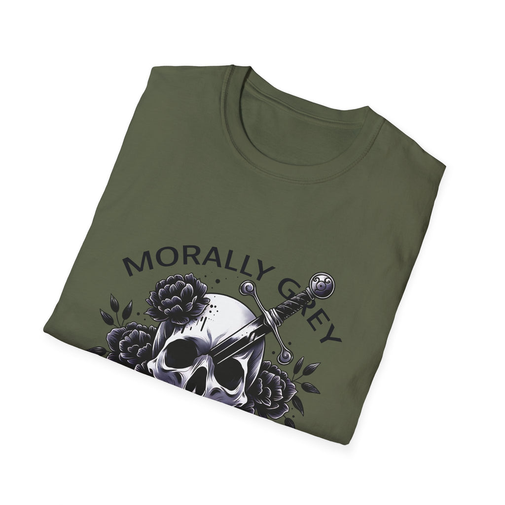 Morally Grey Book Club T-Shirt — Skull, Dagger & Roses Literary Tee