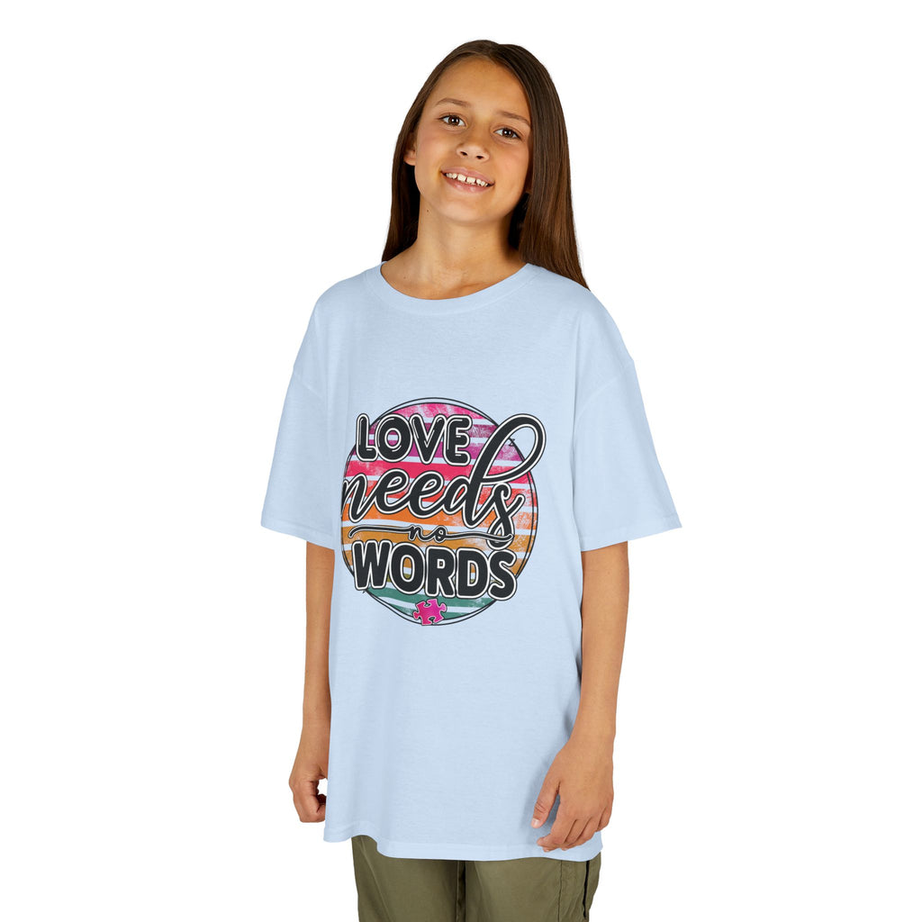 Kids Tee - "Love Needs Words" Colorful Circle Graphic
