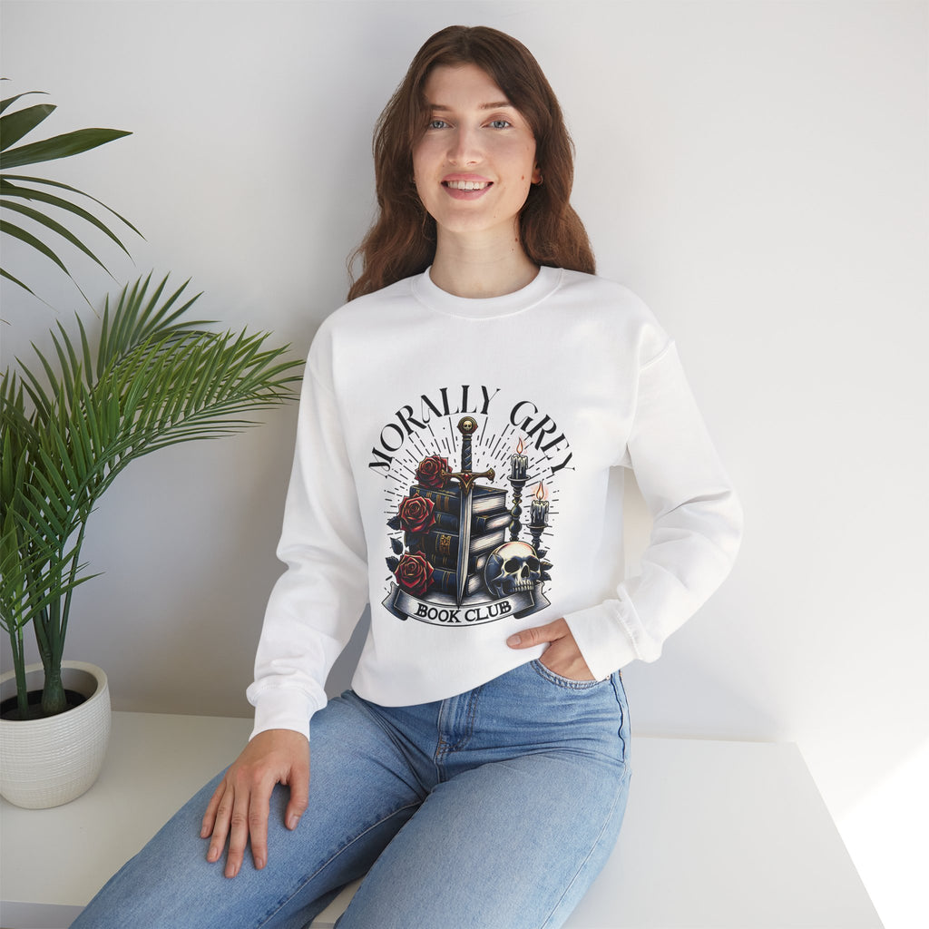 Morally Grey Book Club Sweatshirt — Gothic Booklover Crewneck