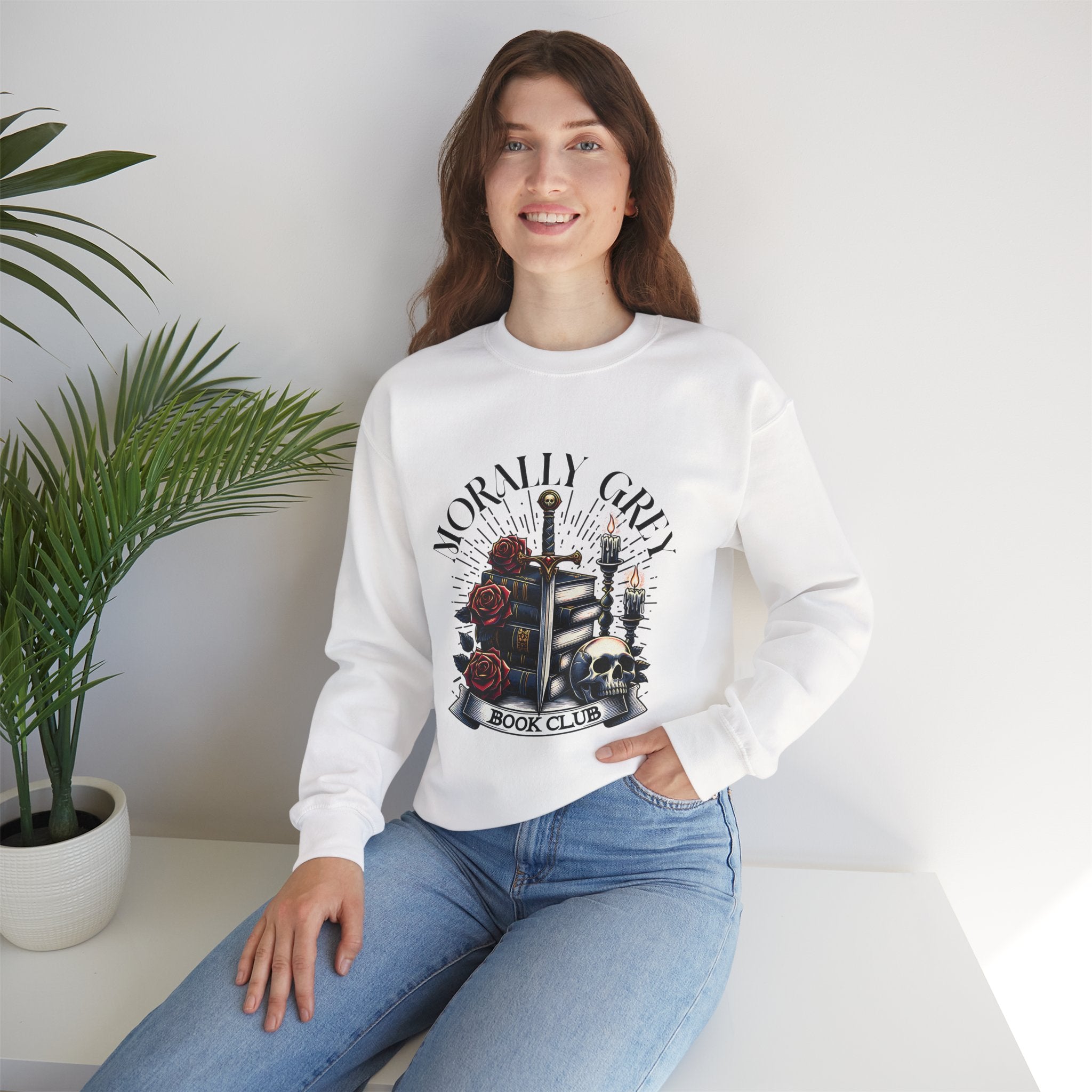 Morally Grey Book Club Sweatshirt — Gothic Booklover Crewneck