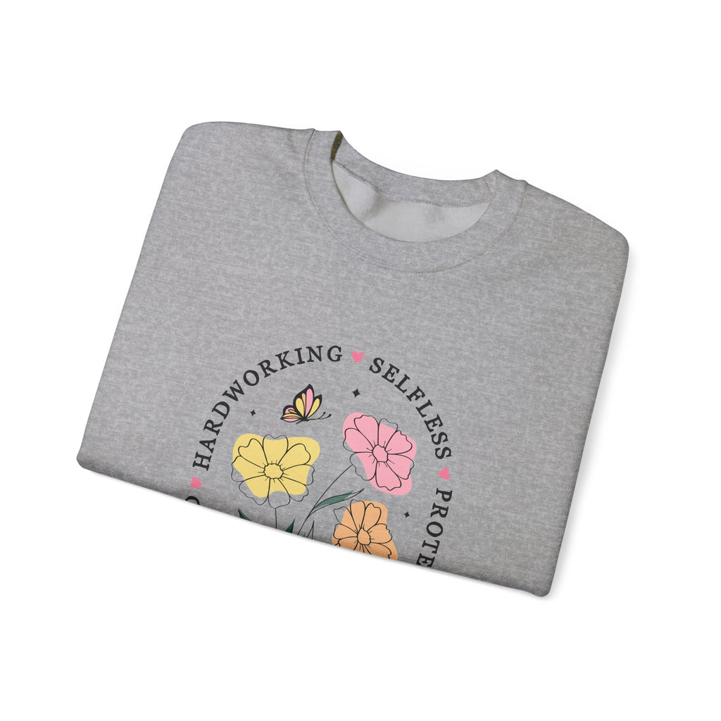 Mama Floral Sweatshirt — "Loved, Hardworking, Selfless, Protective" Mother's Day Crewneck