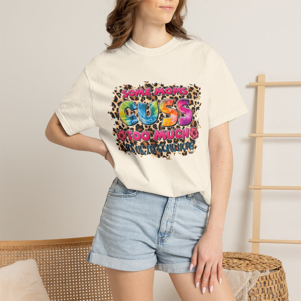 Graphic T-Shirt — "Some Moms Guess Too Much" Colorful Leopard Print