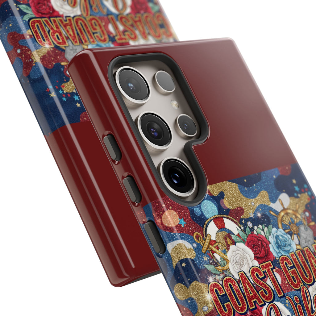 Coast Guard Wife Tough Phone Case — Patriotic Anchor & Lifebuoy Design