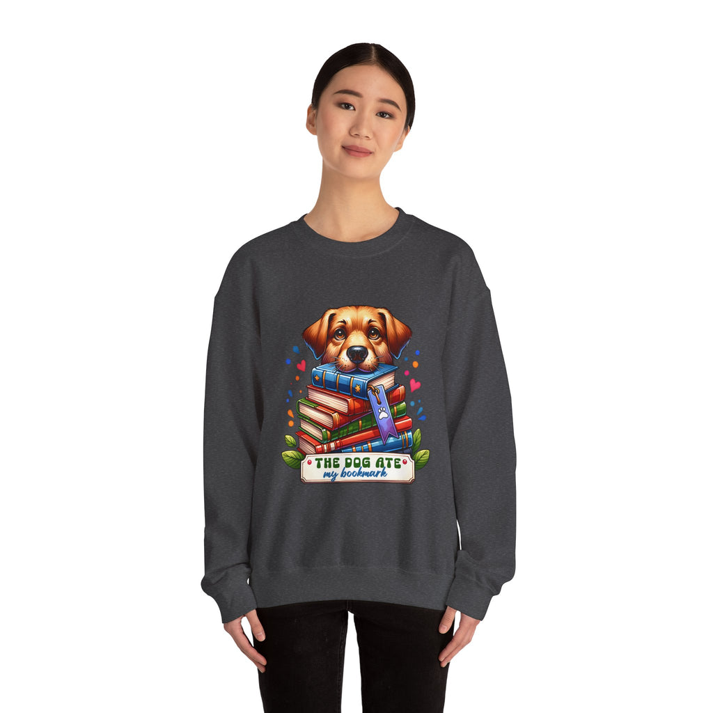Dog Ate My Homework Sweatshirt — Cute Puppy & Books Back-to-School Crewneck