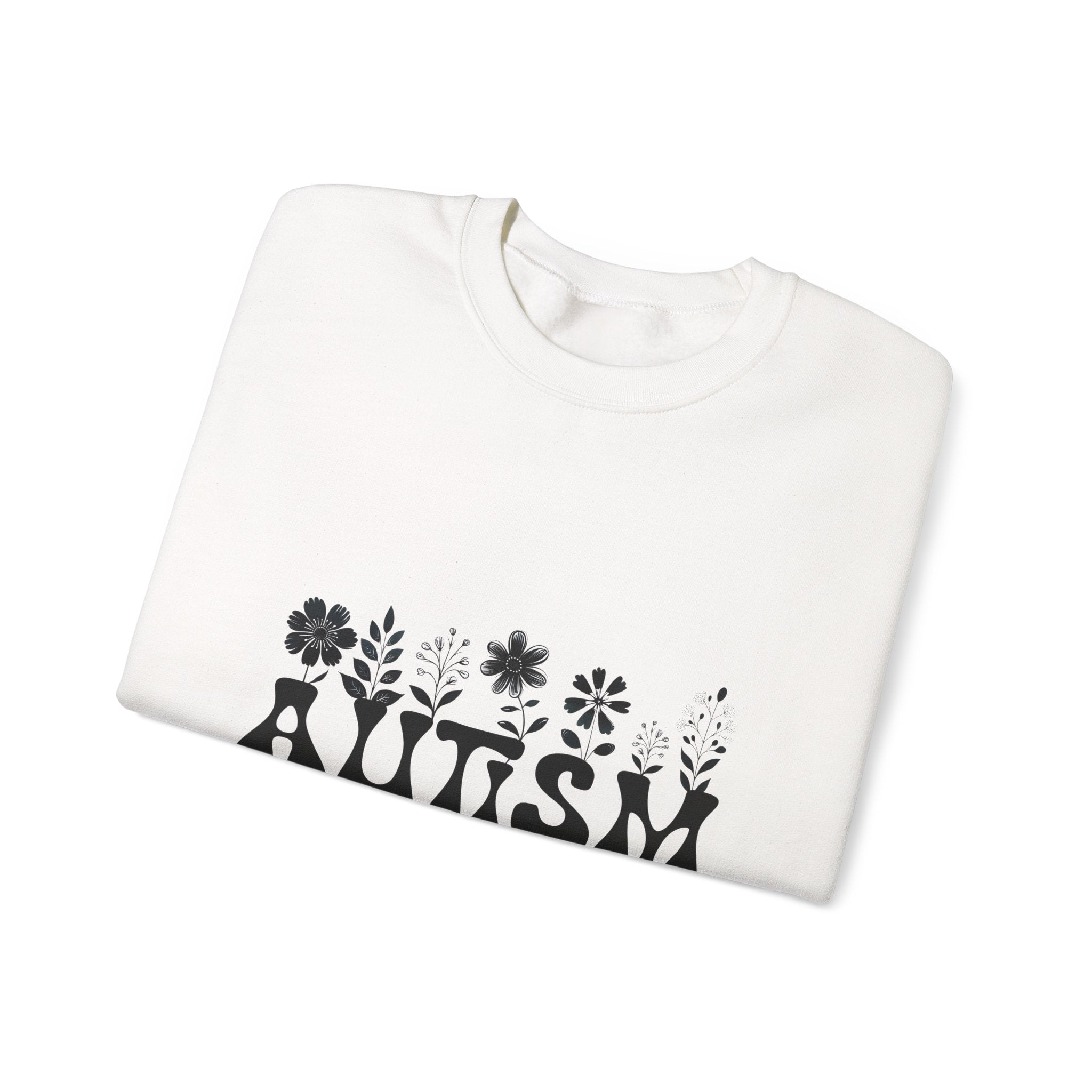 Autism Mom Crewneck Sweatshirt — Retro Floral Support Tee