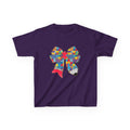 Autism Awareness Puzzle Bow Kids T‑Shirt – Autism Acceptance Gift