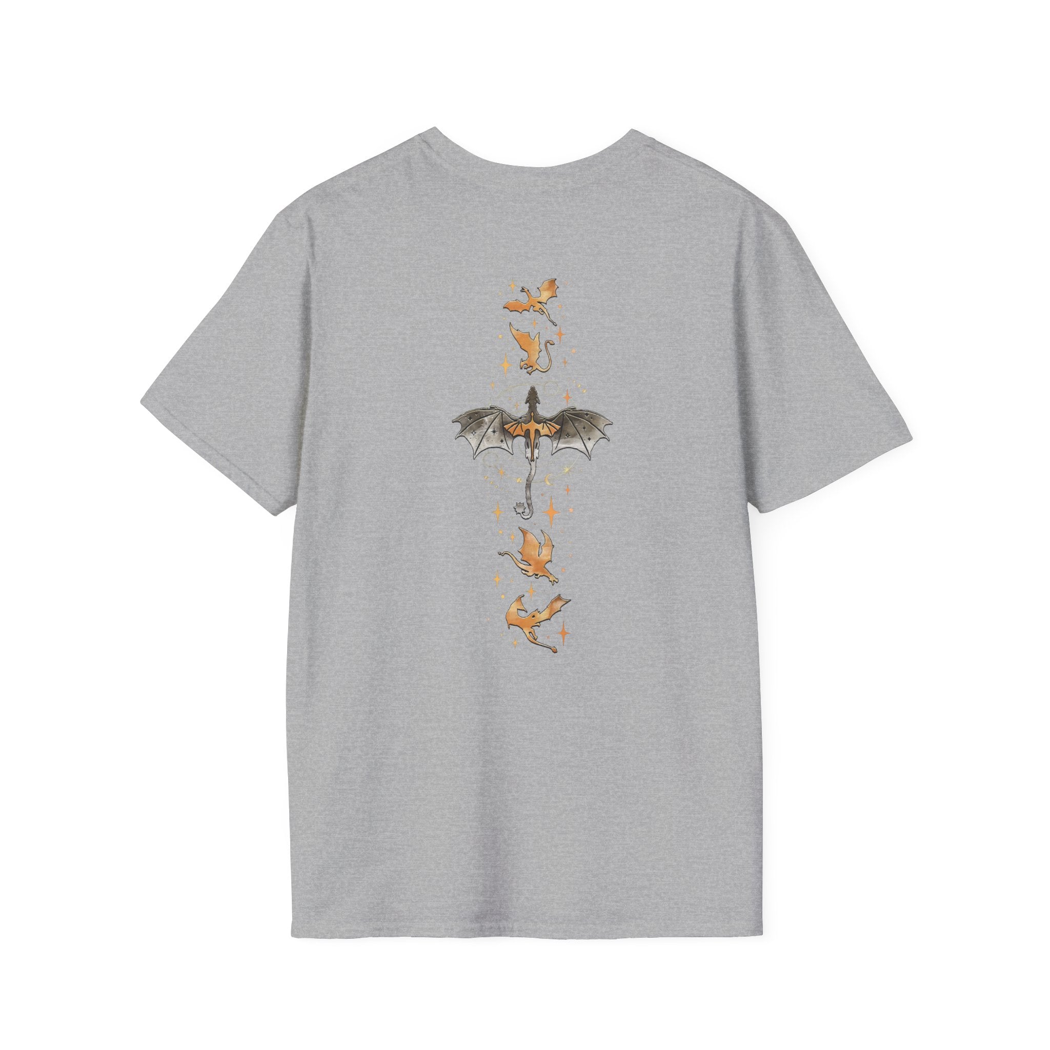 Book Dragon T-Shirt — Vintage Magical Books & Bat Illustration